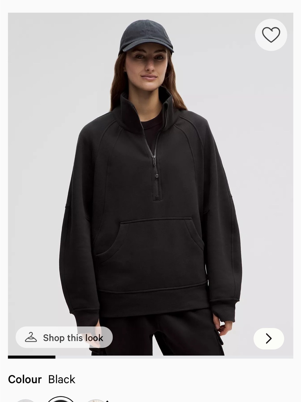lululemon athletica Black Scuba Half-Zip Pullover